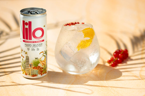 Lilo Cranberry & Rosehip Hard Seltzer - delicious neat or as part of a lighter and lower Spritz